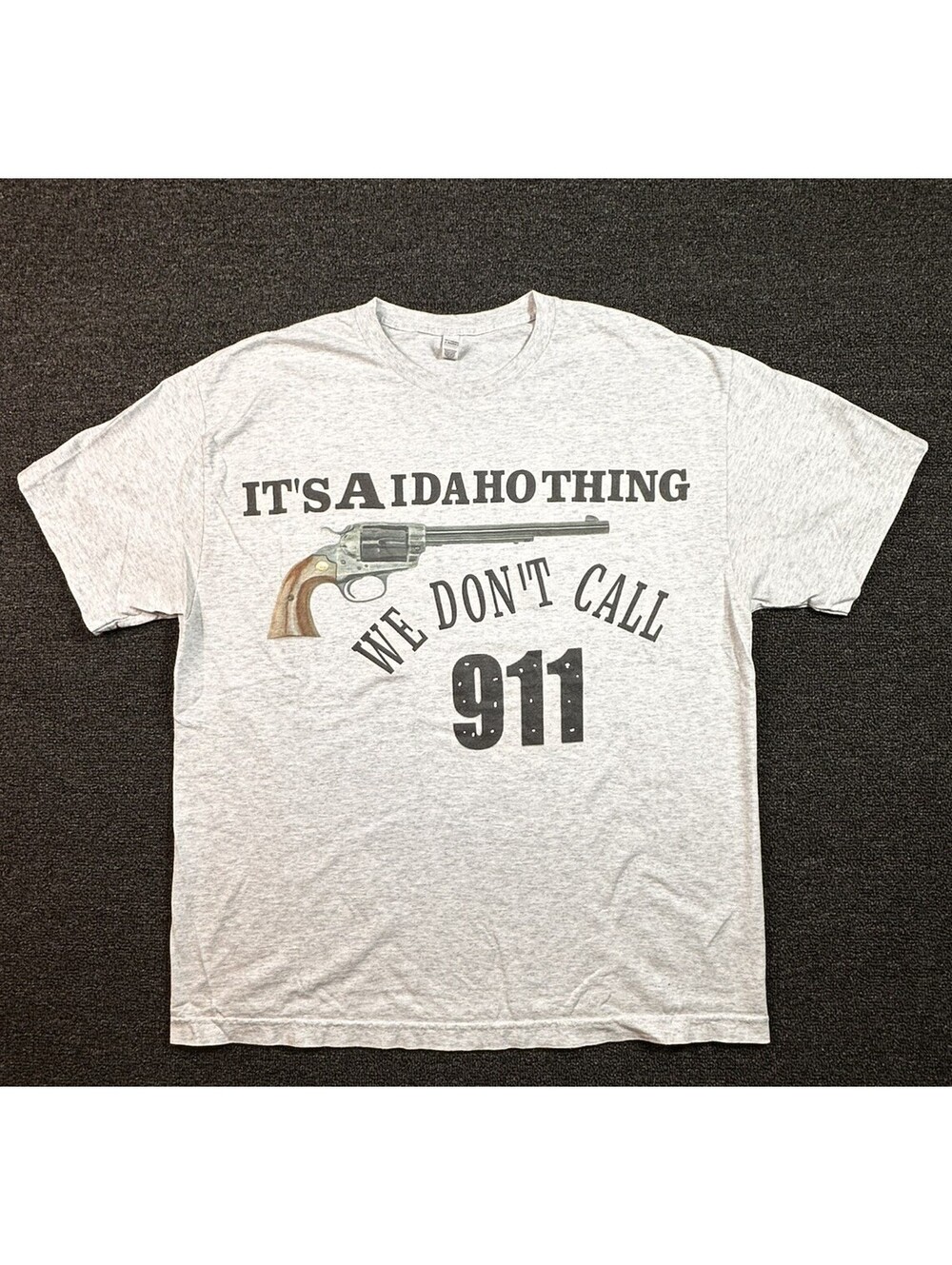 VINTAGE GUN T-SHIRT Y2K WE DONT CALL 911 GRUNGE SIZE XL